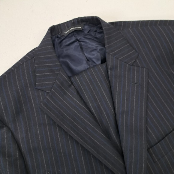 Samuelsohn 44L Chalk Line Pinstripe Wool 2 Piece Suit...